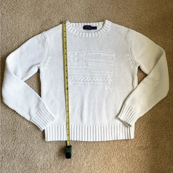 Vintage Polo Ralph Lauren White Cable Knit Sweater - Picture 5 of 8